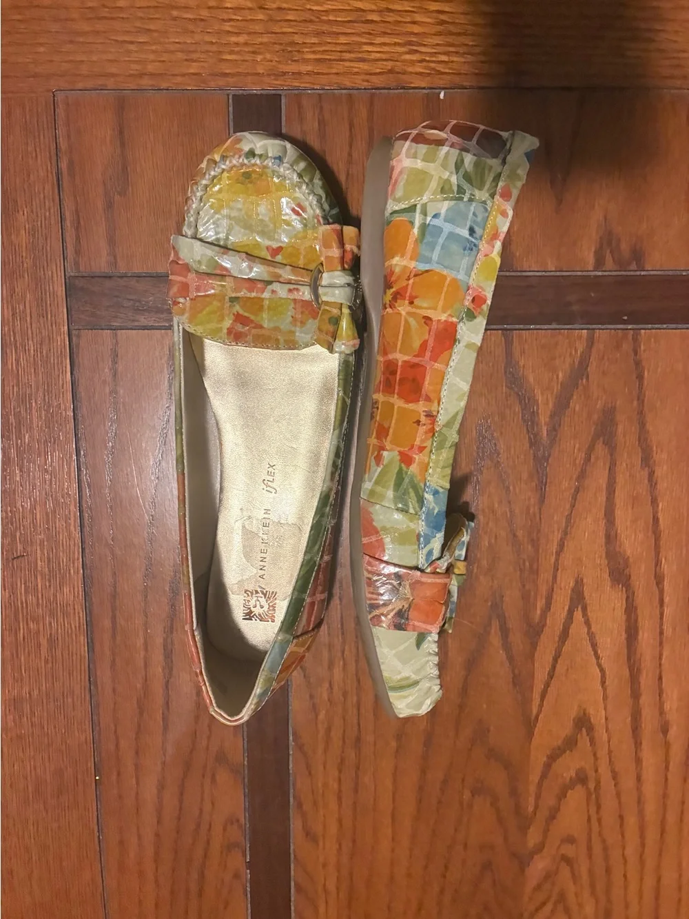 Anne Klein Multicolor Floral Bow Loafers